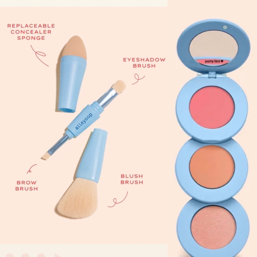 ALLEYOOP 4-1 makeup brush + stacker 3 cream Shades NEW FREE SHIPPING